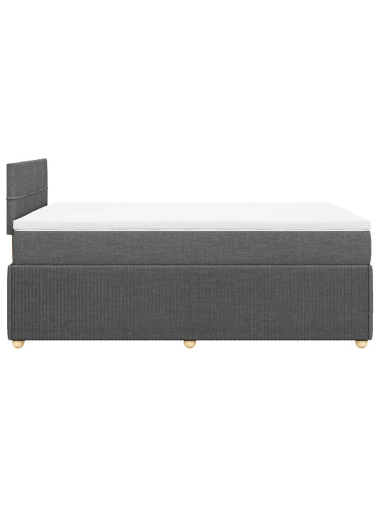 Box spring postel s matrací tmavě šedá 120x190 cm textil