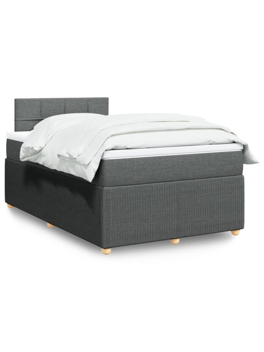 Box spring postel s matrací tmavě šedá 120x190 cm textil