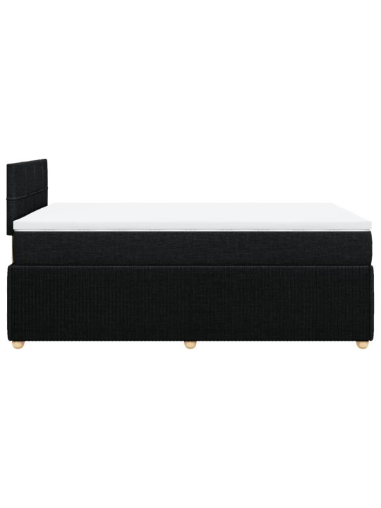 Box spring postel s matrací černá 120x190 cm textil