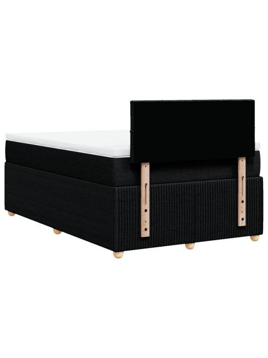Box spring postel s matrací černá 120x190 cm textil