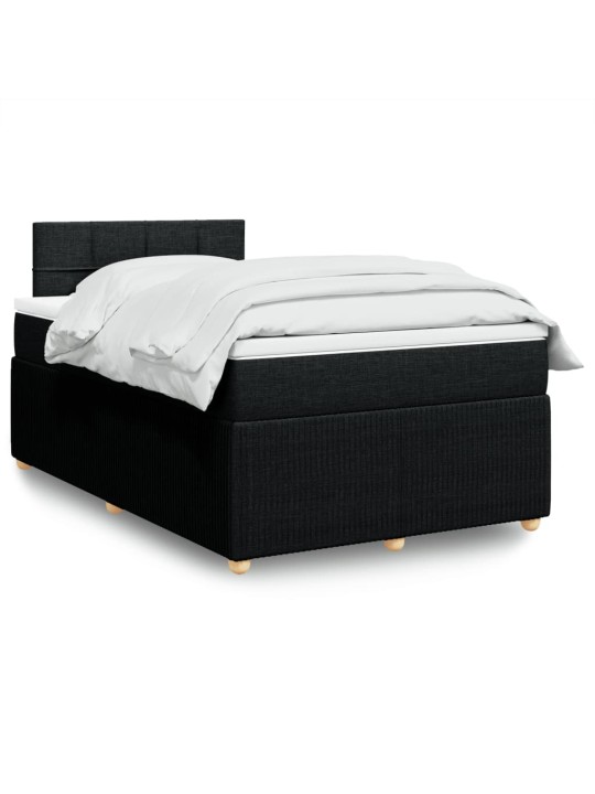 Box spring postel s matrací černá 120x190 cm textil