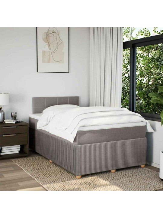 Box spring postel s matrací taupe 120x190 cm textil