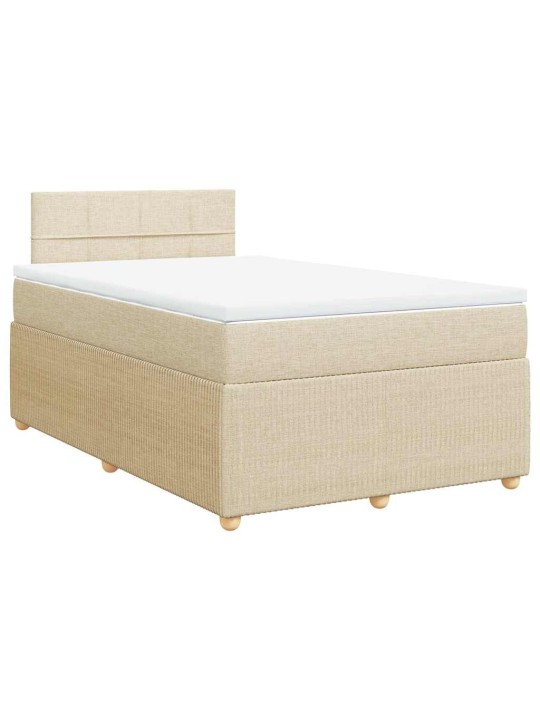 Box spring postel s matrací krémová 120x190 cm textil