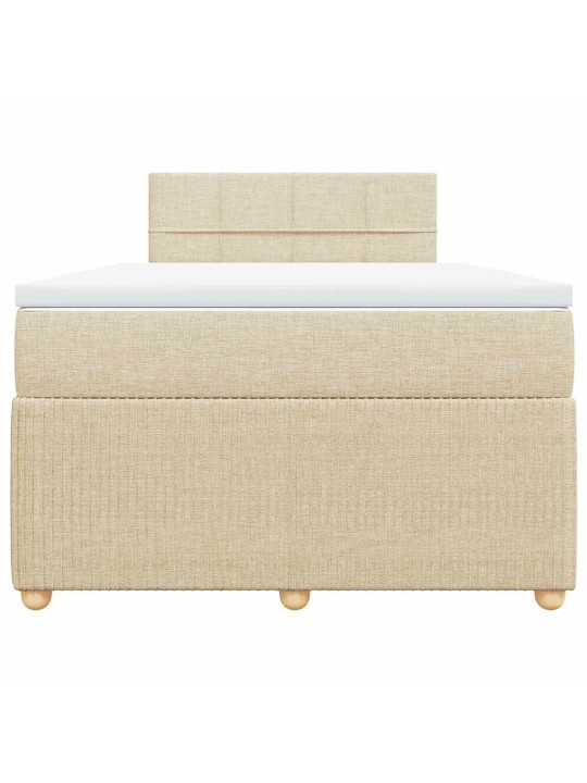 Box spring postel s matrací krémová 120x190 cm textil