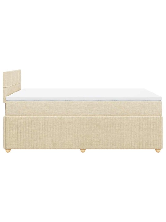 Box spring postel s matrací krémová 120x190 cm textil