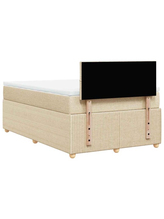 Box spring postel s matrací krémová 120x190 cm textil