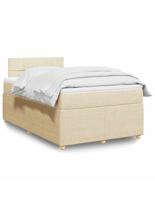 Box spring postel s matrací krémová 120x190 cm textil