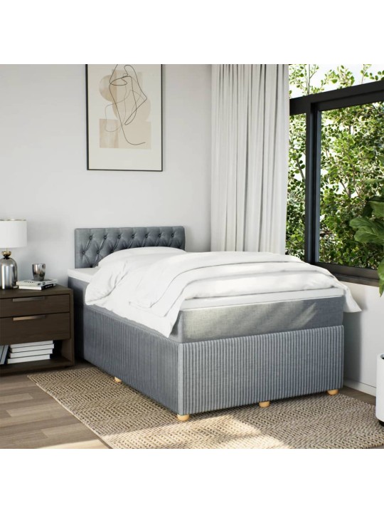 Box spring postel s matrací světle šedá 120x190 cm textil