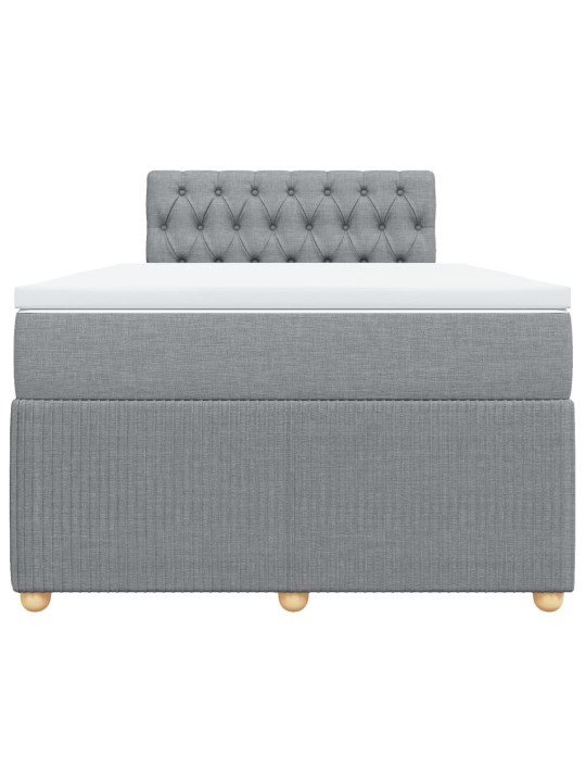 Box spring postel s matrací světle šedá 120x190 cm textil