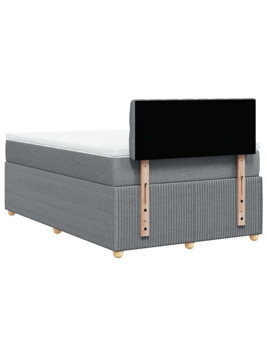 Box spring postel s matrací světle šedá 120x190 cm textil