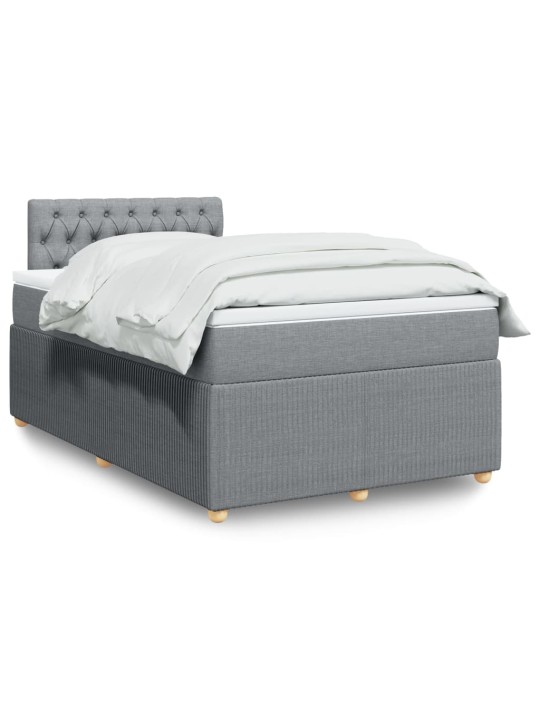Box spring postel s matrací světle šedá 120x190 cm textil