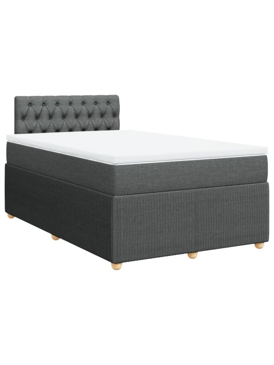 Box spring postel s matrací tmavě šedá 120x190 cm textil