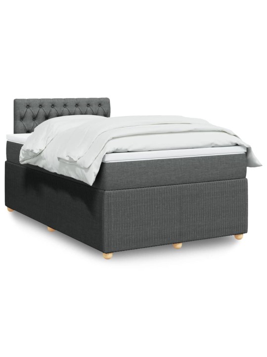 Box spring postel s matrací tmavě šedá 120x190 cm textil