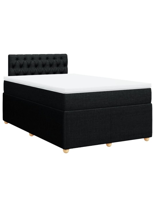 Box spring postel s matrací černá 120x190 cm textil