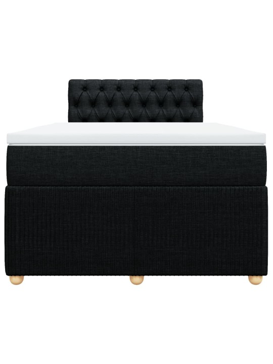 Box spring postel s matrací černá 120x190 cm textil