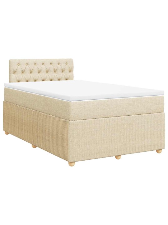 Box spring postel s matrací krémová 120x190 cm textil