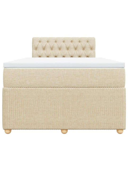 Box spring postel s matrací krémová 120x190 cm textil