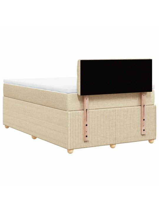 Box spring postel s matrací krémová 120x190 cm textil