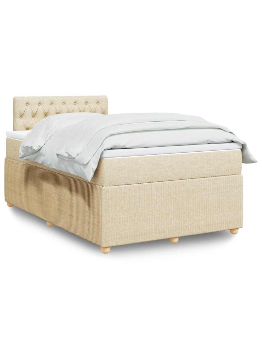 Box spring postel s matrací krémová 120x190 cm textil