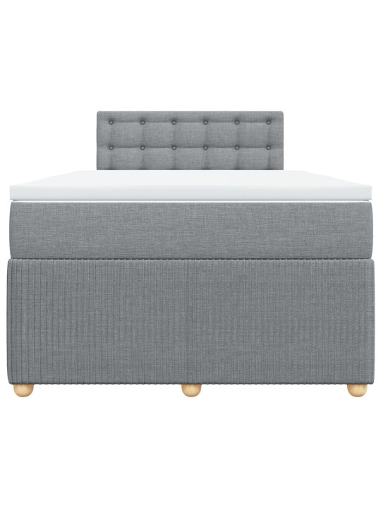 Box spring postel s matrací světle šedá 120x190 cm textil