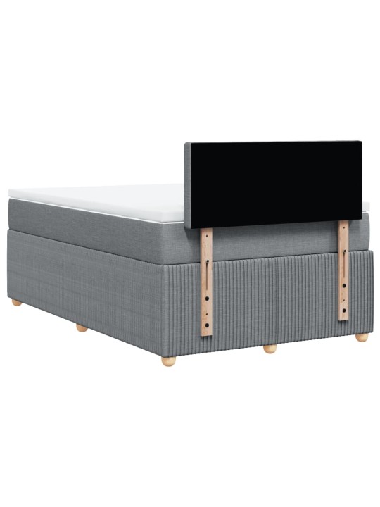 Box spring postel s matrací světle šedá 120x190 cm textil