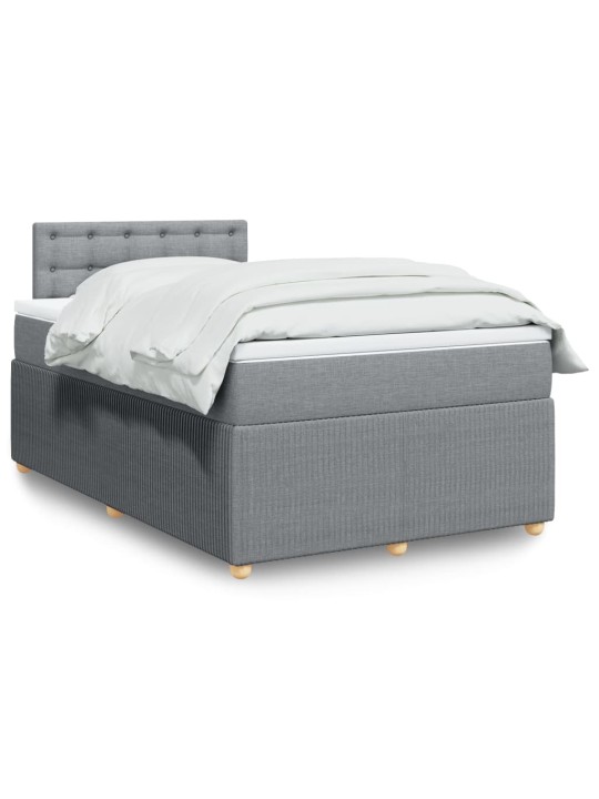 Box spring postel s matrací světle šedá 120x190 cm textil