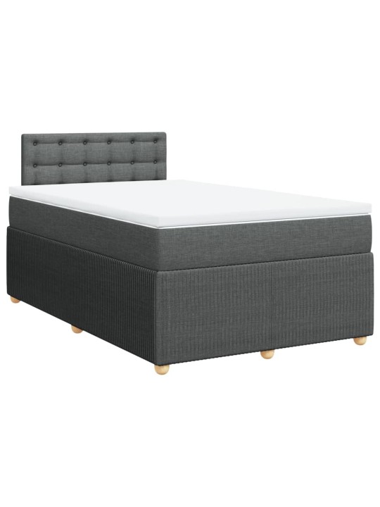 Box spring postel s matrací tmavě šedá 120x190 cm textil
