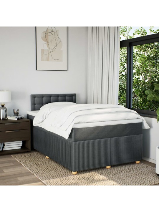 Box spring postel s matrací tmavě šedá 120x190 cm textil