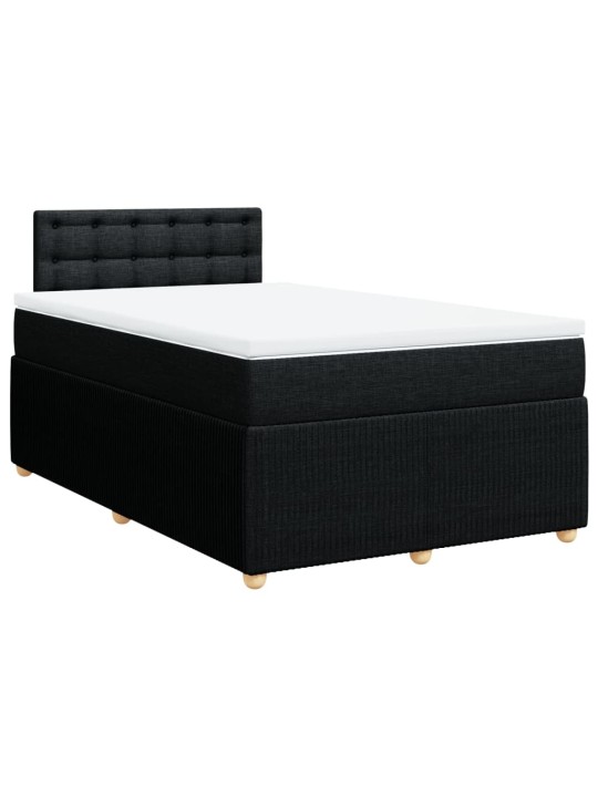 Box spring postel s matrací černá 120x190 cm textil