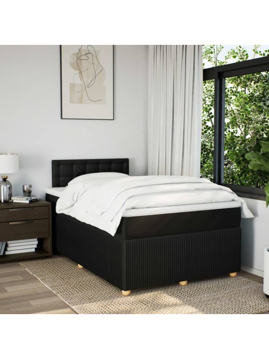 Box spring postel s matrací černá 120x190 cm textil