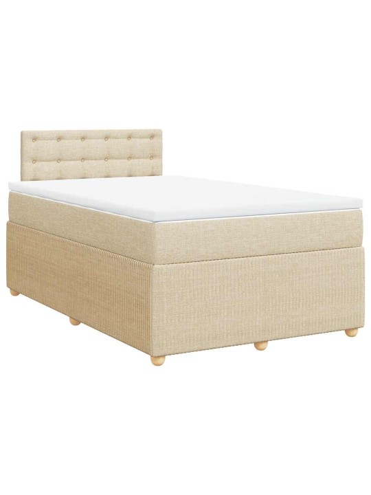 Box spring postel s matrací krémová 120x190 cm textil