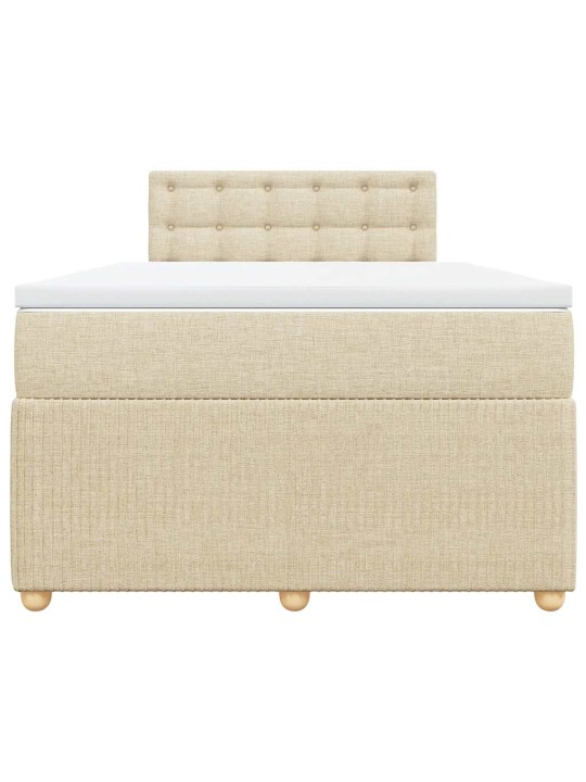 Box spring postel s matrací krémová 120x190 cm textil