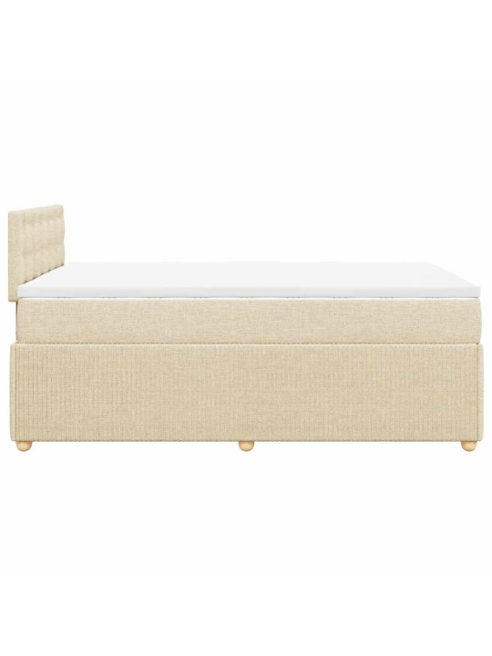 Box spring postel s matrací krémová 120x190 cm textil