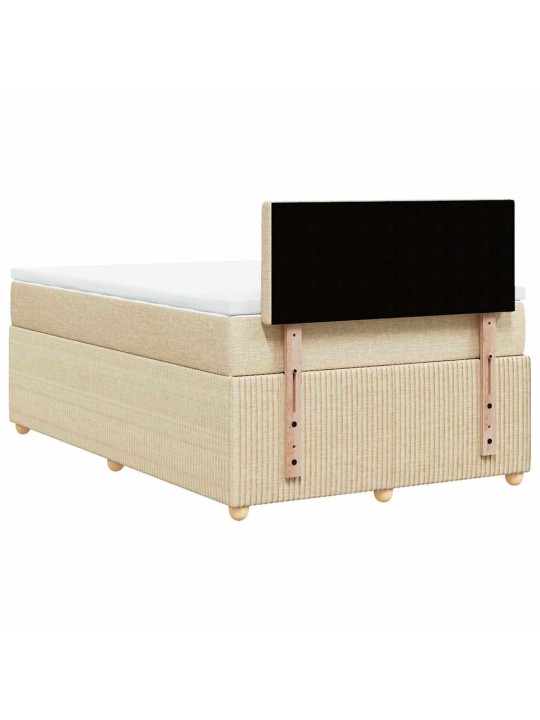Box spring postel s matrací krémová 120x190 cm textil