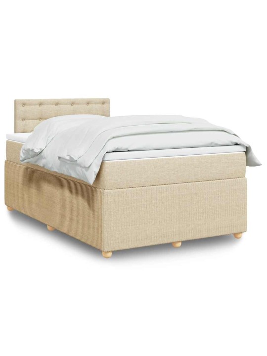 Box spring postel s matrací krémová 120x190 cm textil