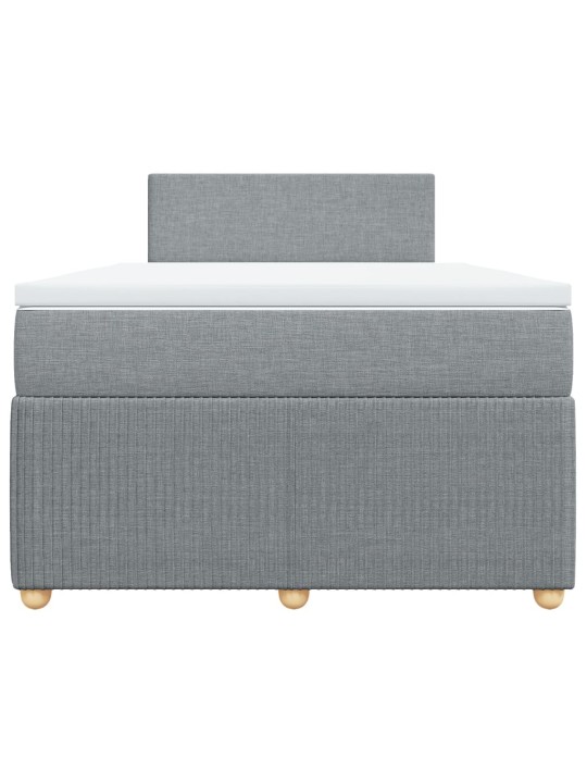 Box spring postel s matrací světle šedá 120 x 200 cm textil
