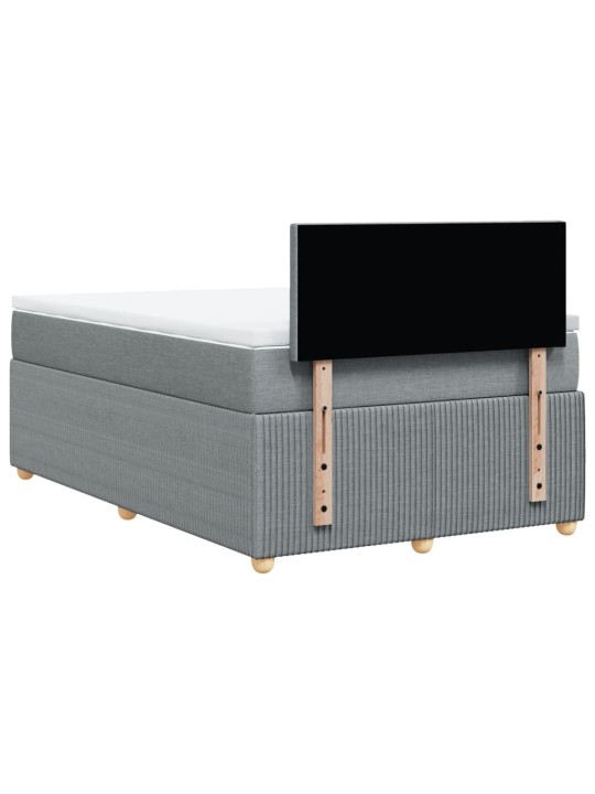 Box spring postel s matrací světle šedá 120 x 200 cm textil