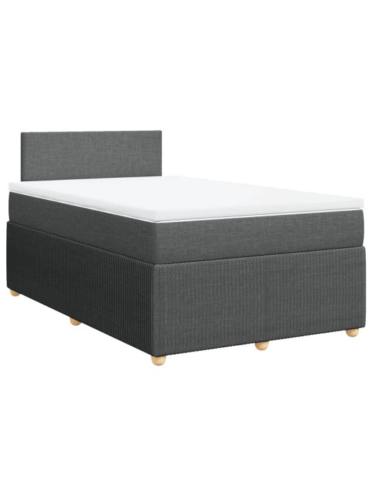 Box spring postel s matrací tmavě šedá 120x200 cm textil