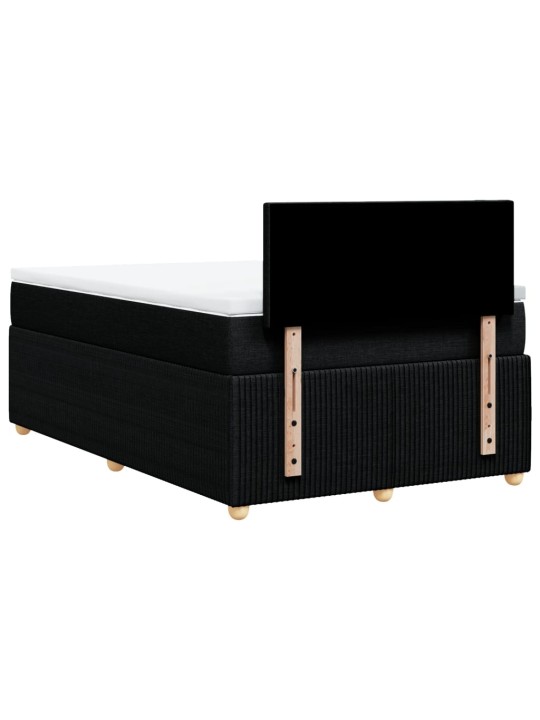 Box spring postel s matrací černá 120x200 cm textil
