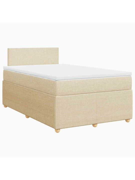 Box spring postel s matrací krémová 120x200 cm textil
