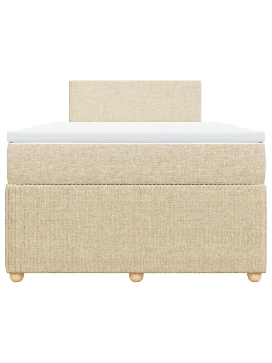 Box spring postel s matrací krémová 120x200 cm textil