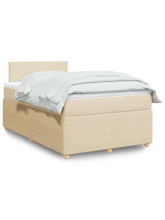 Box spring postel s matrací krémová 120x200 cm textil