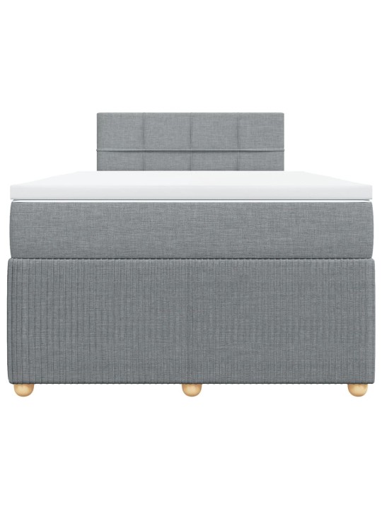 Box spring postel s matrací světle šedá 120 x 200 cm textil