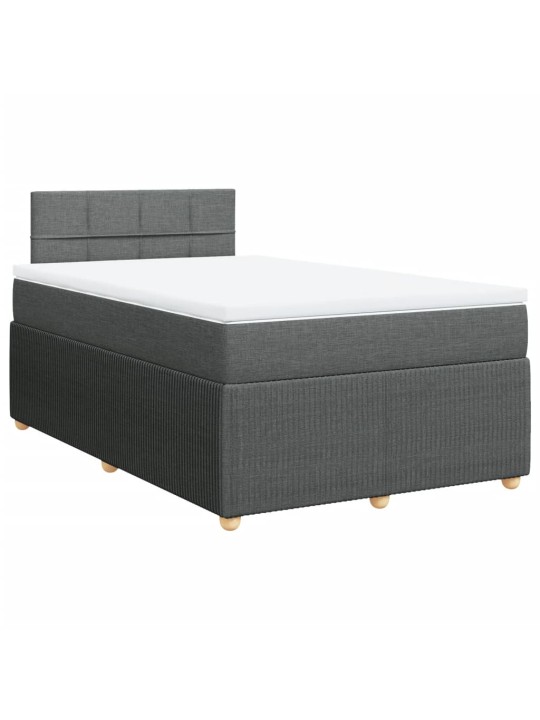 Box spring postel s matrací tmavě šedá 120x200 cm textil