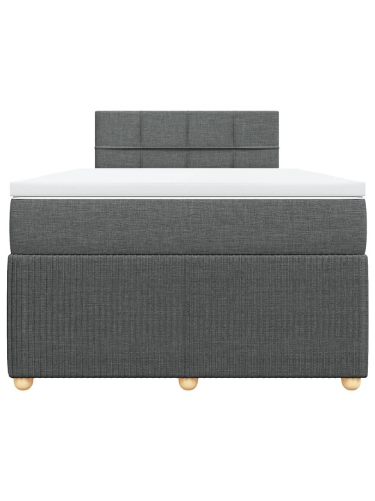 Box spring postel s matrací tmavě šedá 120x200 cm textil