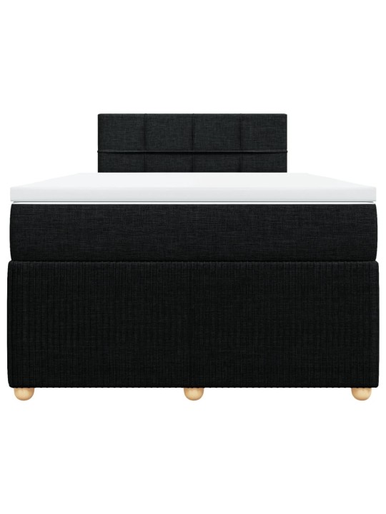 Box spring postel s matrací černá 120x200 cm textil