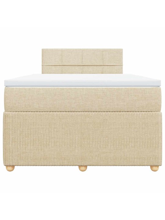 Box spring postel s matrací krémová 120x200 cm textil
