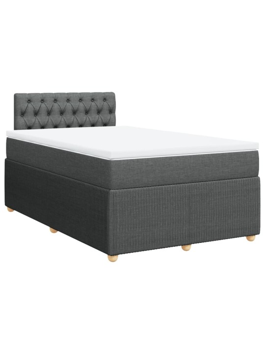 Box spring postel s matrací tmavě šedá 120x200 cm textil