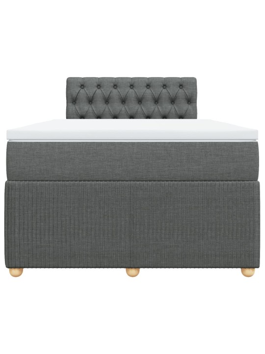 Box spring postel s matrací tmavě šedá 120x200 cm textil