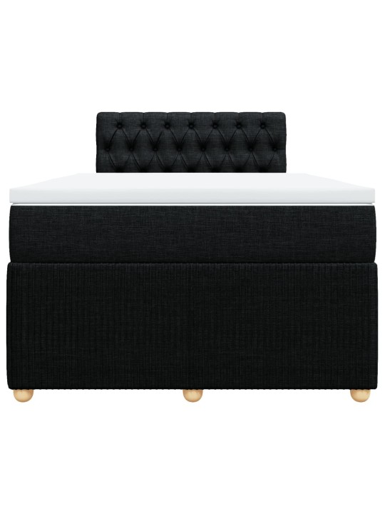 Box spring postel s matrací černá 120x200 cm textil